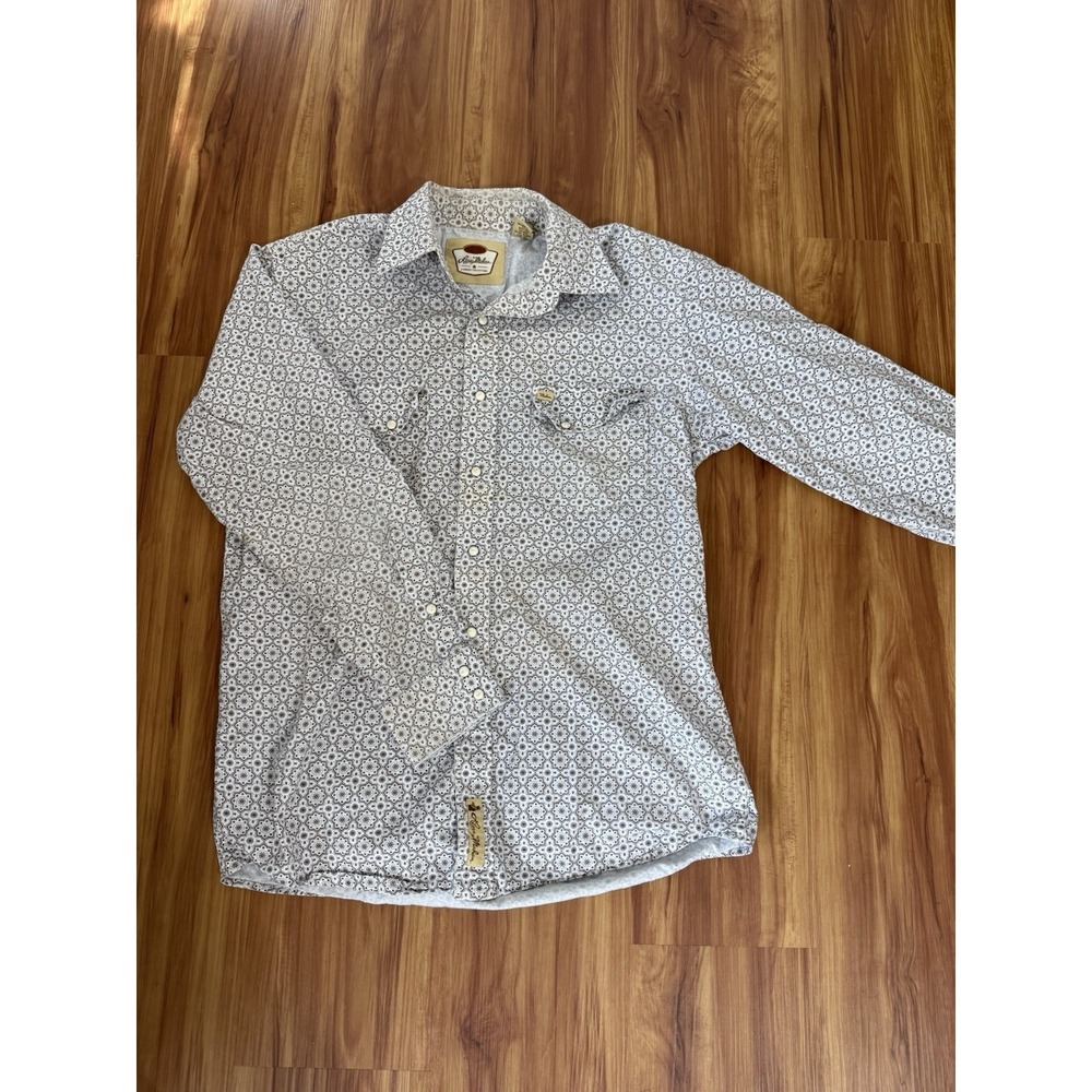 Larry Mahan Men's Long Sleeve Cowboy Western Print Pearl Snap Shirt Size Medium - Picture 5 of 5